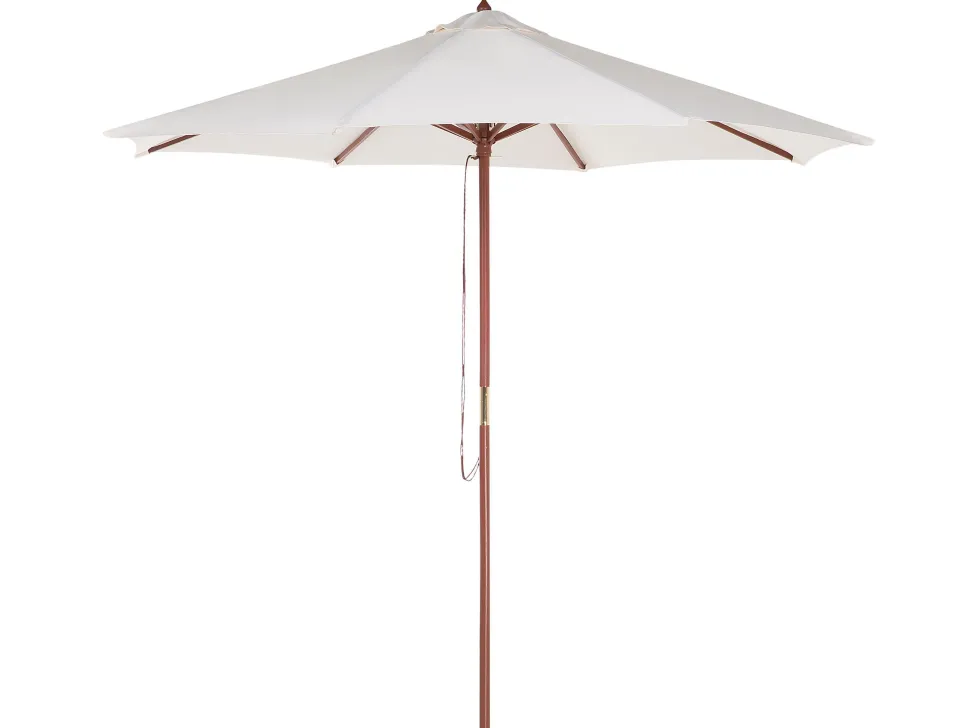 Conjunto De Refeicao De Jardim 6 Lugares Em Madeira De Acacia E Guarda-Sol Maui