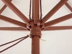 Conjunto De Refeicao De Jardim 6 Lugares Em Madeira De Acacia E Guarda-Sol Maui