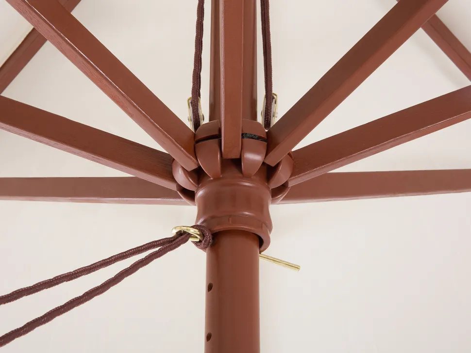 Conjunto De Refeicao De Jardim 6 Lugares Em Madeira De Acacia E Guarda-Sol Maui