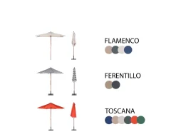 Conjunto De Refeicao De Jardim 6 Lugares Em Madeira De Acacia E Guarda-Sol Maui