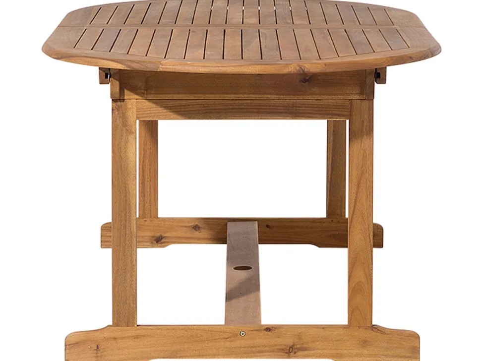 Conjunto De Refeicao De Jardim 6 Lugares Em Madeira De Acacia E Guarda-Sol Maui