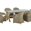 Conjunto De Refeicao De Jardim Para 6 Em Rattan Natural Susua/Olbia
