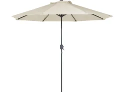 Conjunto De Refeicao De Jardim 4 Lugares Em Metal Azul Claro E Guarda-Sol Calvi