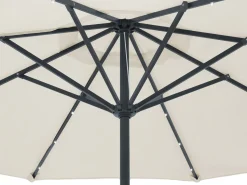 Conjunto De Refeicao De Jardim 4 Lugares Em Metal Azul Claro E Guarda-Sol Calvi