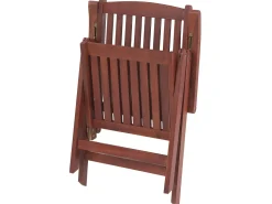 Conjunto De Refeicao De Jardim 6 Lugares Em Madeira Acacia E Guarda-Sol Toscana