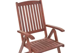 Conjunto De Refeicao De Jardim 6 Lugares Em Madeira Acacia E Guarda-Sol Toscana