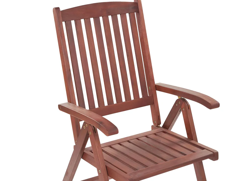 Conjunto De Refeicao De Jardim 6 Lugares Em Madeira Acacia E Guarda-Sol Toscana