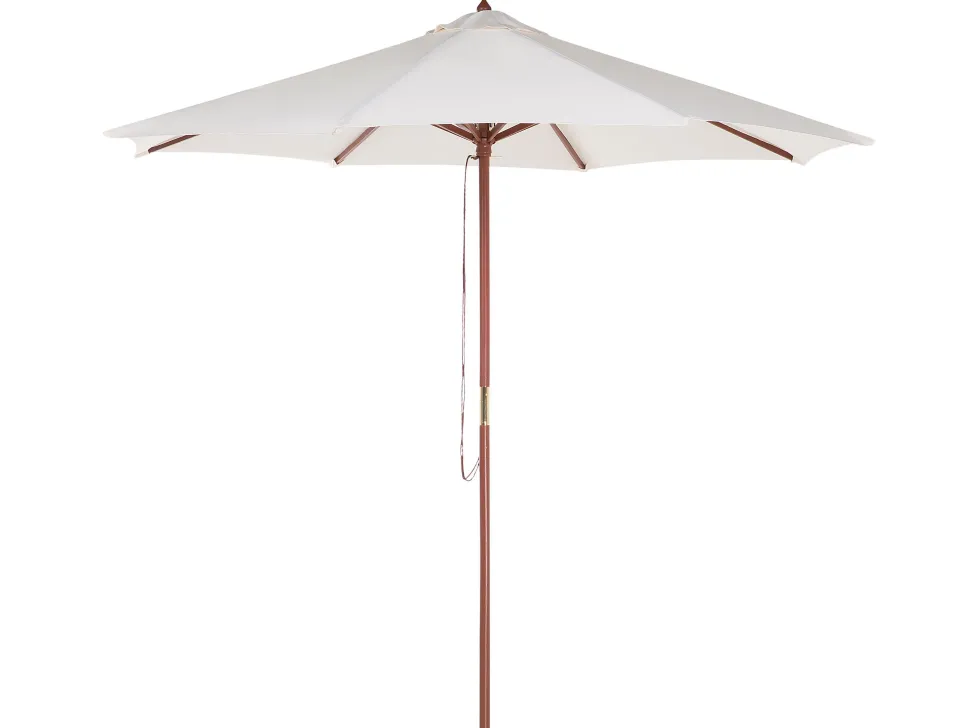 Conjunto De Refeicao De Jardim 6 Lugares Em Madeira Acacia E Guarda-Sol Toscana