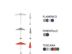 Conjunto De Refeicao De Jardim 6 Lugares Em Madeira Acacia E Guarda-Sol Toscana