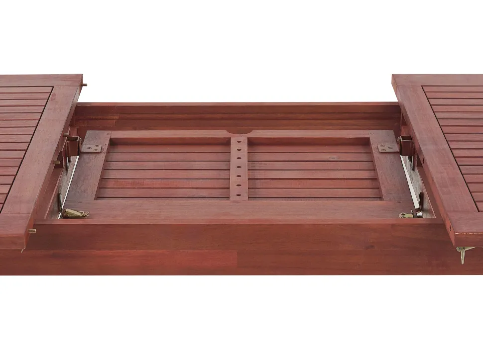 Conjunto De Refeicao De Jardim 6 Lugares Em Madeira Acacia E Guarda-Sol Toscana