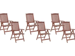 Conjunto De Refeicao De Jardim 6 Lugares Em Madeira Acacia E Guarda-Sol Toscana