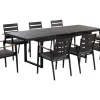 Conjunto De Refeicao De Jardim 8 Lugares Em Aluminio Preto E Almofadas Cinzentas Valcanetto/Taviano