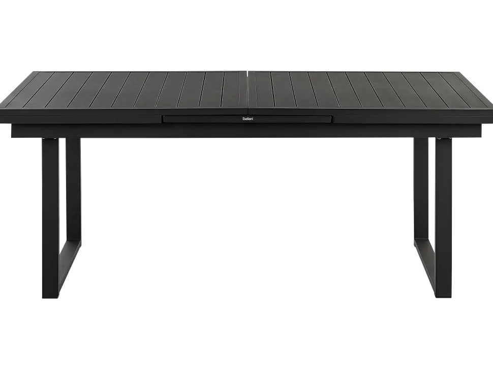 Conjunto De Refeicao De Jardim 8 Lugares Em Aluminio Preto E Almofadas Cinzentas Valcanetto/Taviano