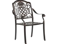 Conjunto De Refeicao De Jardim 4 Lugares Em Metal Castanho E Guarda-Sol Salento