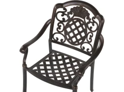Conjunto De Refeicao De Jardim 4 Lugares Em Metal Castanho E Guarda-Sol Salento