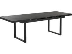 Conjunto De Refeicao De Jardim 8 Lugares Em Aluminio Preto E Almofadas Cinzentas Valcanetto/Busseto