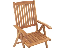 Conjunto De Refeicao De Jardim 6 Lugares Em Madeira De Acacia E Guarda-Sol Java