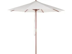 Conjunto De Refeicao De Jardim 6 Lugares Em Madeira De Acacia E Guarda-Sol Java