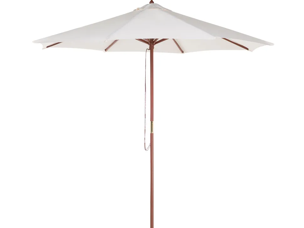 Conjunto De Refeicao De Jardim 6 Lugares Em Madeira De Acacia E Guarda-Sol Java