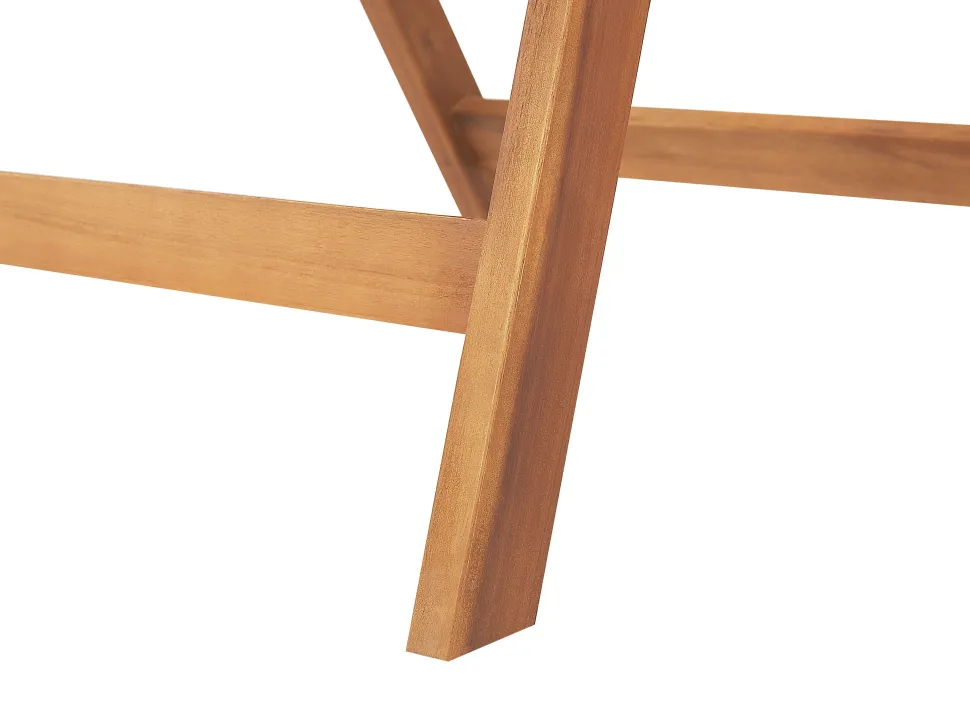 Conjunto De Refeicao De Jardim 6 Lugares Em Madeira De Acacia E Guarda-Sol Java