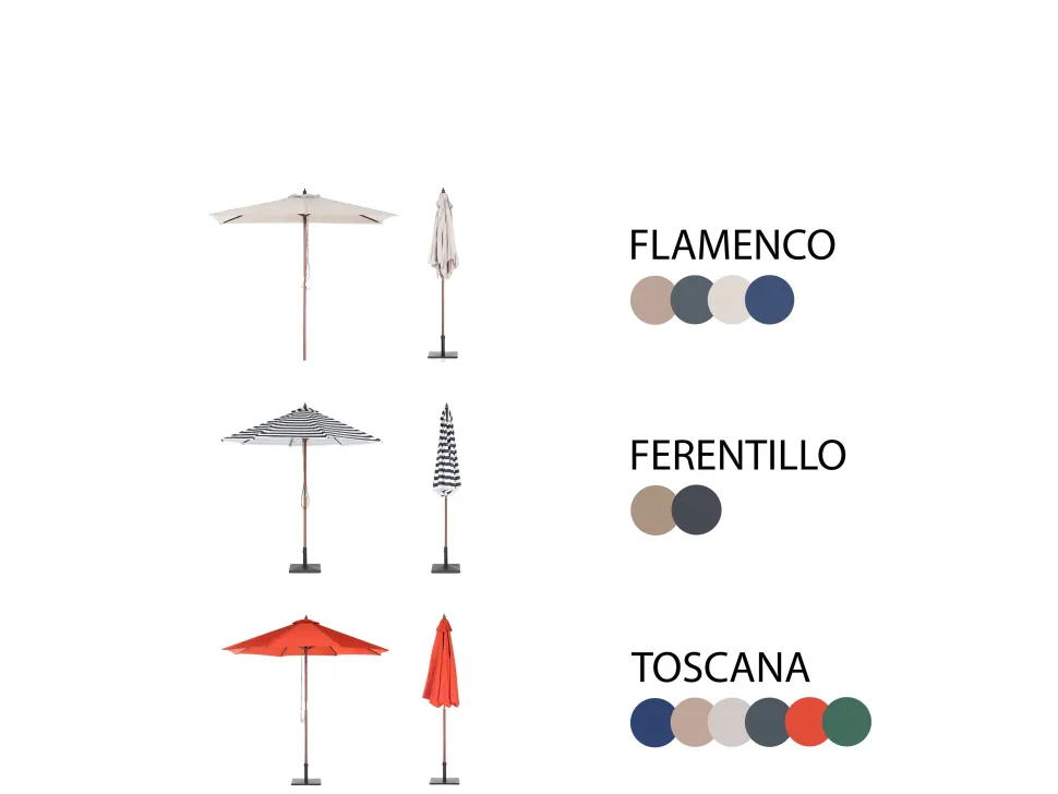 Conjunto De Refeicao De Jardim 6 Lugares Em Madeira De Acacia E Guarda-Sol Java