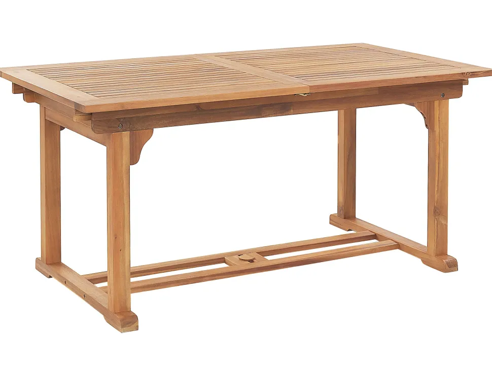 Conjunto De Refeicao De Jardim 6 Lugares Em Madeira De Acacia E Guarda-Sol Java