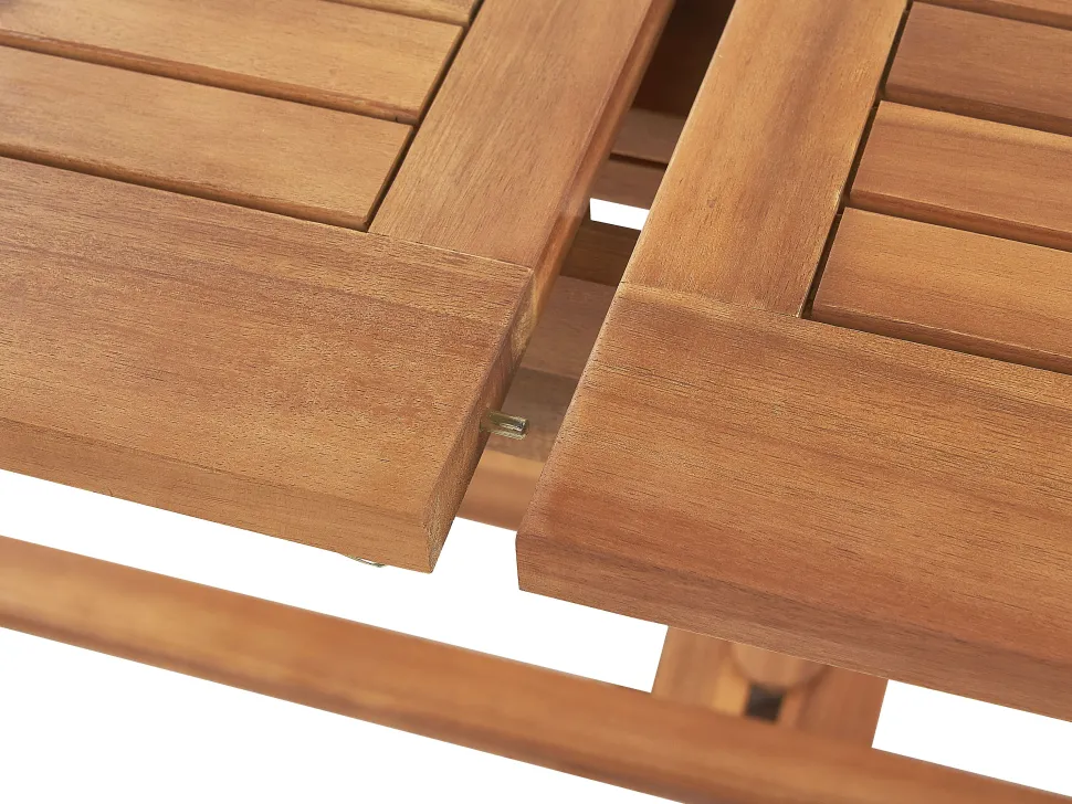 Conjunto De Refeicao De Jardim 6 Lugares Em Madeira De Acacia E Guarda-Sol Java