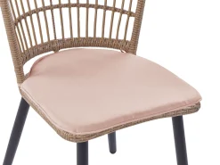 Conjunto De Refeicao De Jardim Com 6 Lugares Em Rattan Rosa Pastel Aliano Ii