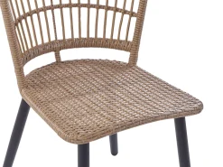 Conjunto De Refeicao De Jardim Com 6 Lugares Em Rattan Rosa Pastel Aliano Ii