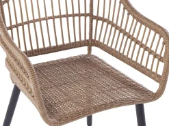 Conjunto De Refeicao De Jardim Com 6 Lugares Em Rattan Rosa Pastel Aliano Ii