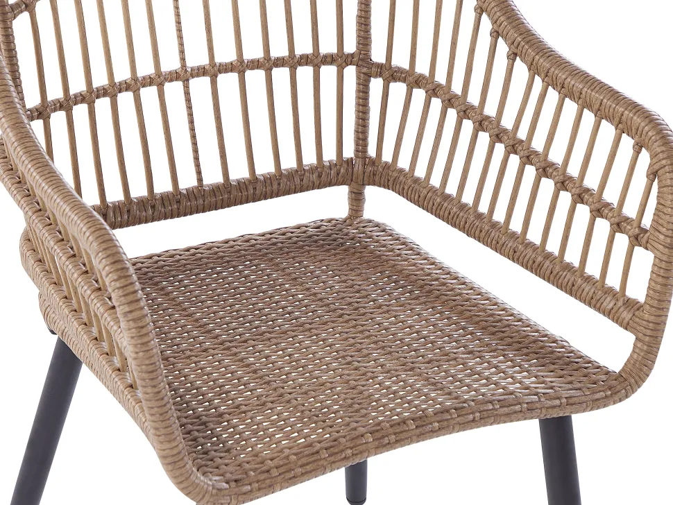 Conjunto De Refeicao De Jardim Com 6 Lugares Em Rattan Rosa Pastel Aliano Ii