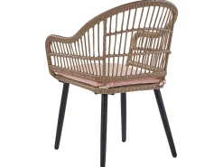 Conjunto De Refeicao De Jardim Com 6 Lugares Em Rattan Rosa Pastel Aliano Ii