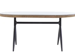 Conjunto De Refeicao De Jardim Com 6 Lugares Em Rattan Rosa Pastel Aliano Ii