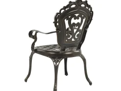 Conjunto De Refeicao De Jardim 4 Lugares Em Metal Castanho E Guarda-Sol Sapri