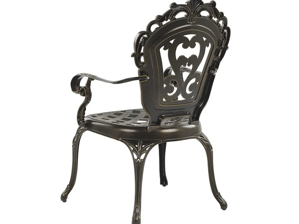 Conjunto De Refeicao De Jardim 4 Lugares Em Metal Castanho E Guarda-Sol Sapri