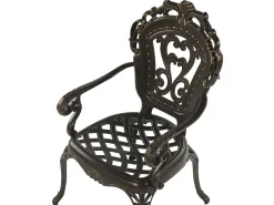 Conjunto De Refeicao De Jardim 4 Lugares Em Metal Castanho E Guarda-Sol Sapri