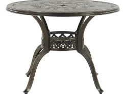 Conjunto De Refeicao De Jardim 4 Lugares Em Metal Castanho E Guarda-Sol Sapri