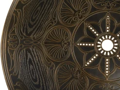 Conjunto De Refeicao De Jardim 4 Lugares Em Metal Castanho E Guarda-Sol Sapri