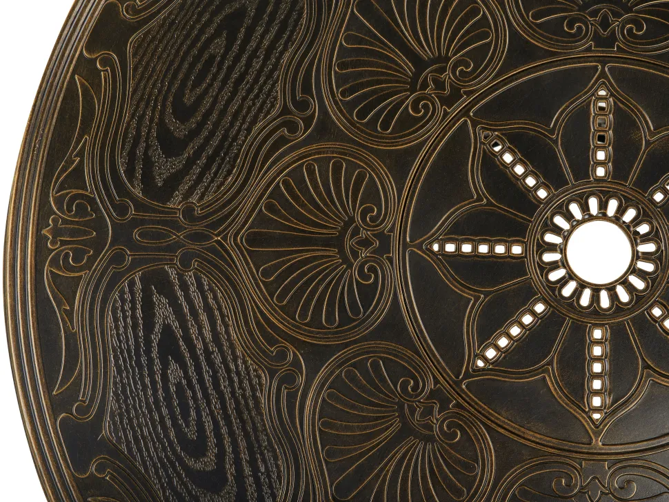 Conjunto De Refeicao De Jardim 4 Lugares Em Metal Castanho E Guarda-Sol Sapri