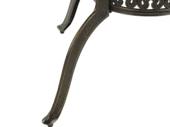 Conjunto De Refeicao De Jardim 4 Lugares Em Metal Castanho E Guarda-Sol Sapri