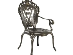 Conjunto De Refeicao De Jardim 4 Lugares Em Metal Castanho E Guarda-Sol Sapri