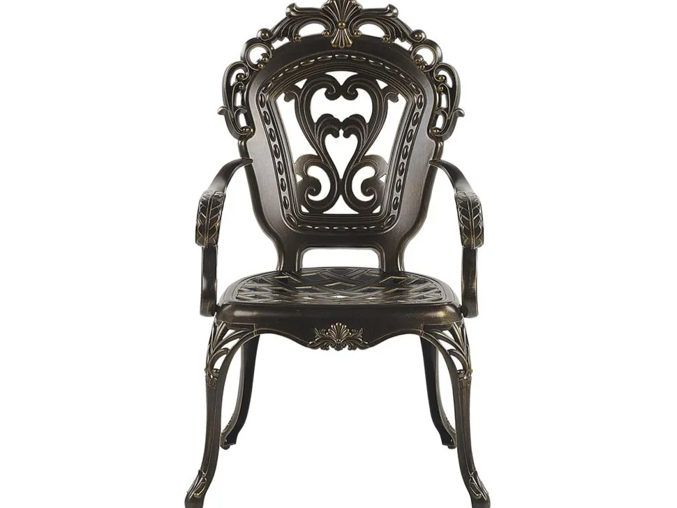 Conjunto De Refeicao De Jardim 4 Lugares Em Metal Castanho E Guarda-Sol Sapri