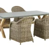 Conjunto De Refeicao Para 4 Em Rattan Cor Natural Susua/Olbia
