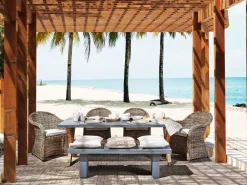 Conjunto De Refeicao Para 4 Em Rattan Cor Natural Susua/Olbia