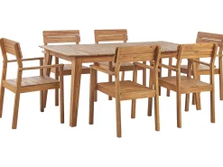 Conjunto De Refeicao Para 6 Em Madeira De Acacia Clara Fornelli