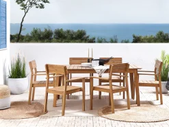 Conjunto De Refeicao Para 6 Em Madeira De Acacia Clara Fornelli