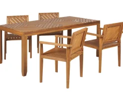 Conjunto De Refeicoes 4 Lugares Em Madeira De Acacia Clara Baratti