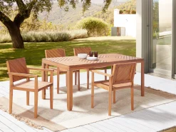 Conjunto De Refeicoes 4 Lugares Em Madeira De Acacia Clara Baratti