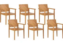 Conjunto De Refeicoes 6 Lugares Em Madeira De Acacia Clara Baratti