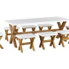 Conjunto De Refeicoes Com Mesa Em Fibra De Cimento E 8 Tamboretes Brancos Olbia